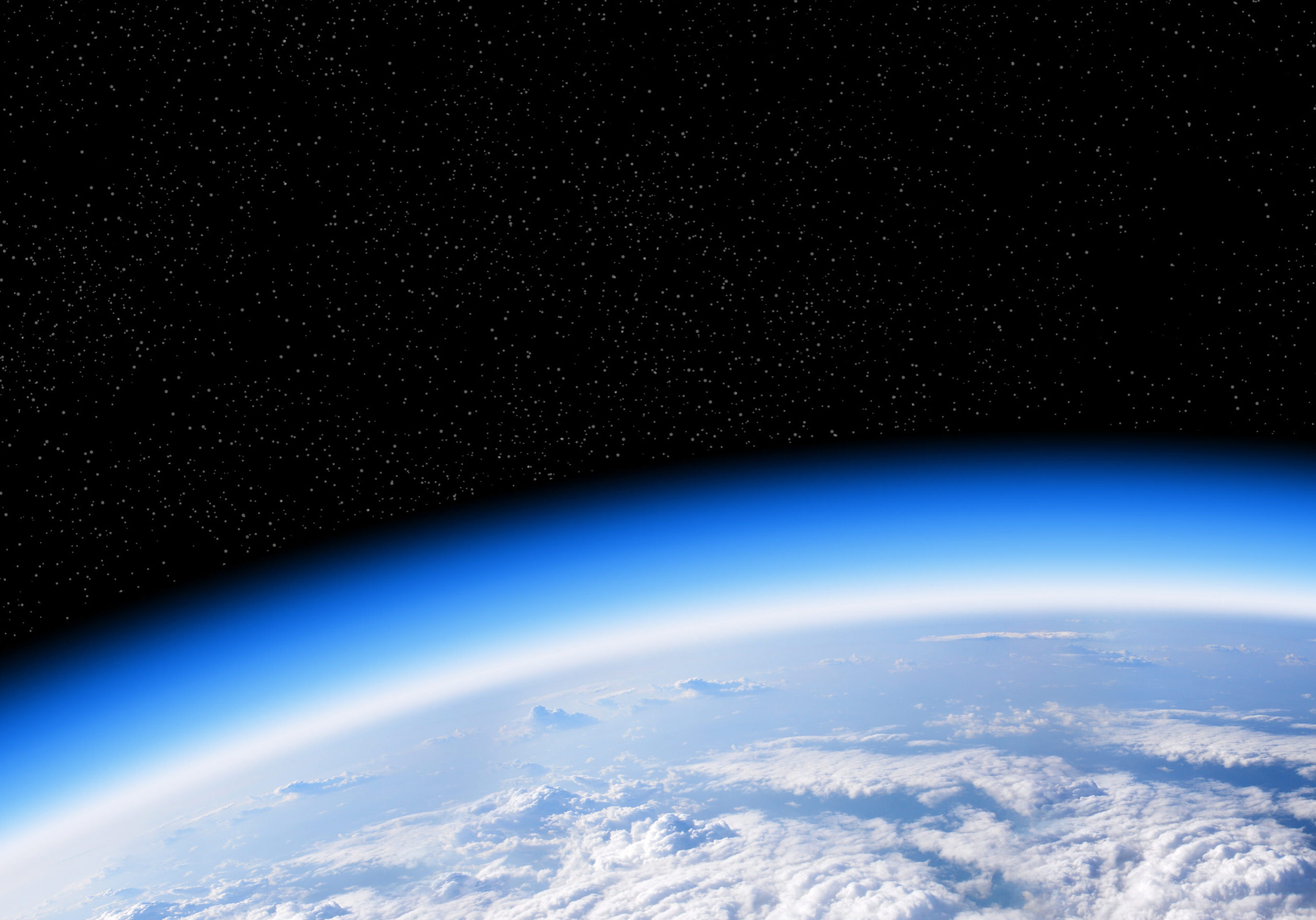 Ozone layer from space view of planet earth